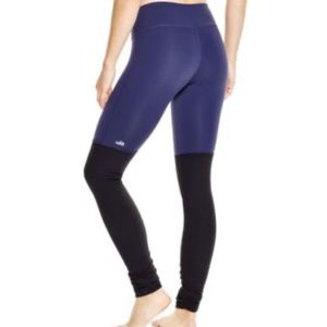ALO Yoga Women’s Goddess Leggings Colorblock Navy Black Ribbed Size XS